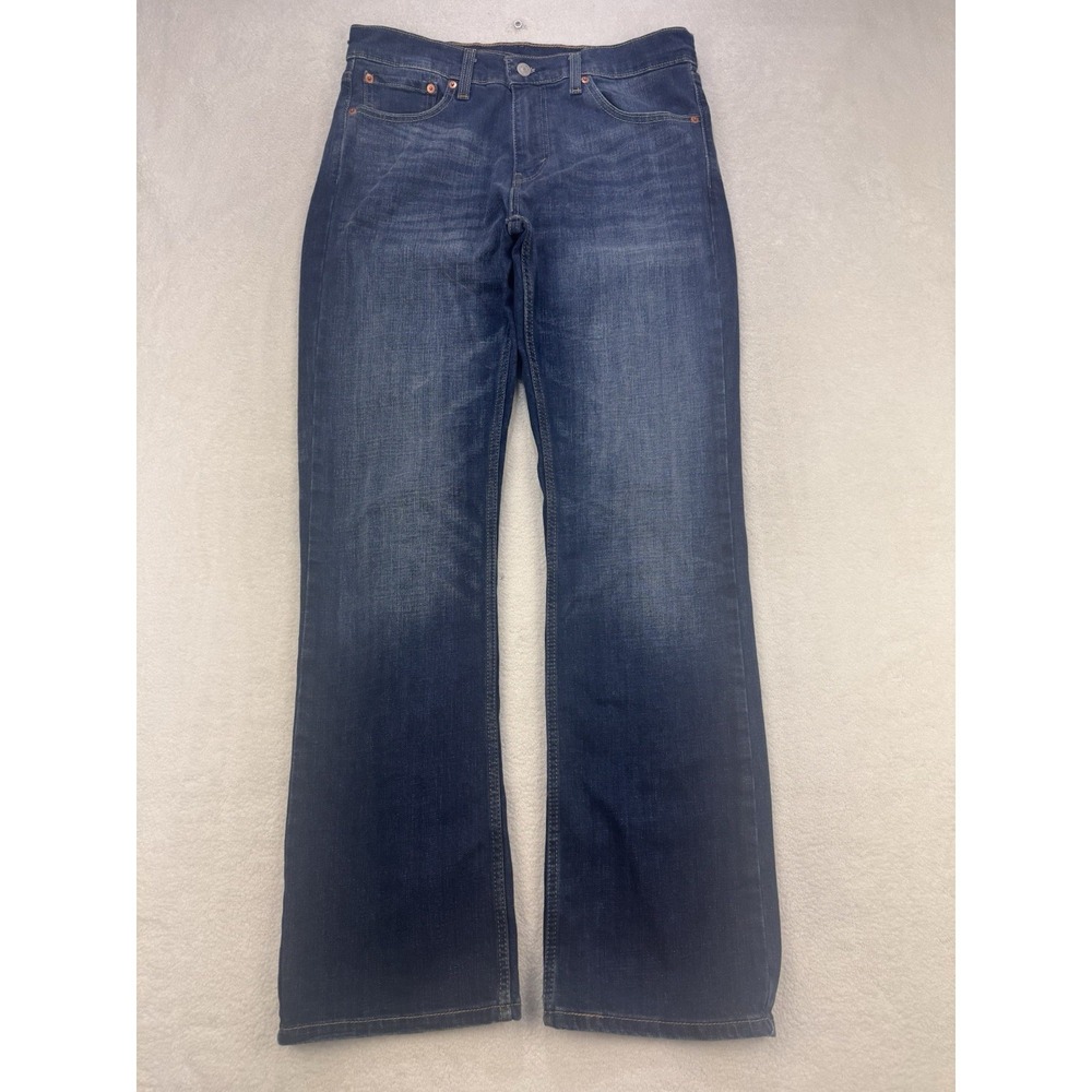 Levis 527 Jeans Men 32x32 Blue Slim Boot Distressed Whisker Denim Cowboy Western